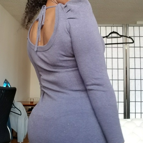 H&M puff sleeve Sweater Mini Dress grey - Picture 7 of 8